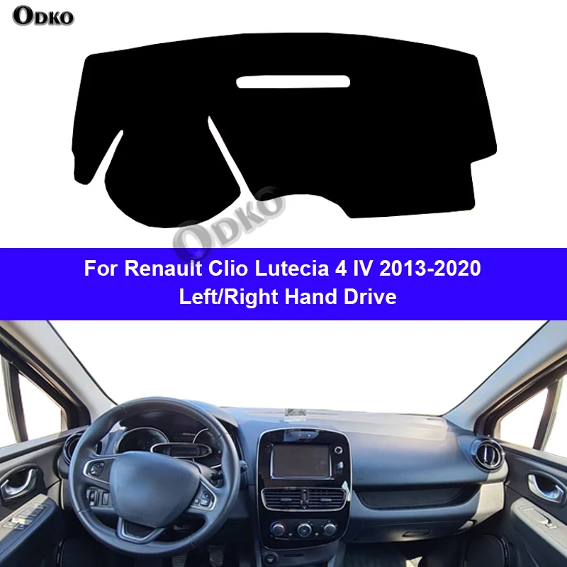 Auto-Armaturenbrett-Abdeckung, Armaturenbrett-Matte, Teppichumhang für Renault Clio Lutecia 4 IV 2013–2020, Anti-Sonnen-Sonnenschutz, Auto-Innenschutz-Teppich