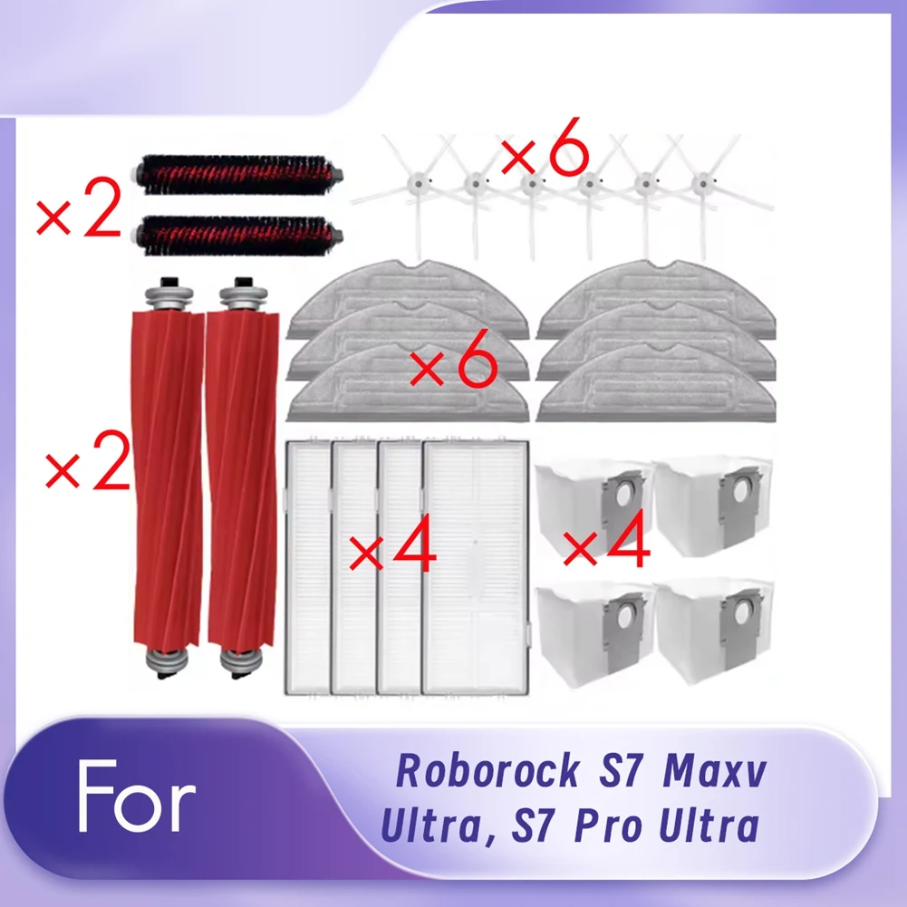 

B15C For Roborock S7 Maxv Ultra/S7 Pro Ultra Vacuum Cleaner Accessories Main Side Brush Mop Filter Dust Bag