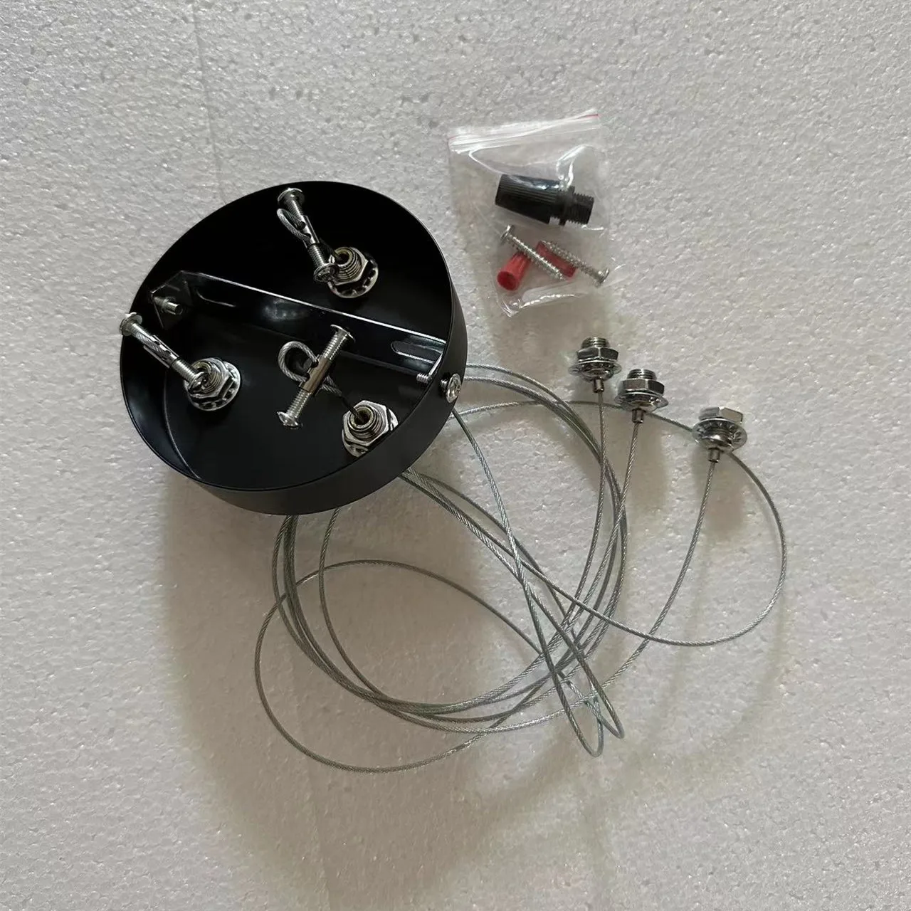 Imagem -03 - Placa de Teto Acessórios de Iluminação Lâmpada Pingente Cordas de Aço Placa Faça Você Mesmo Lustre