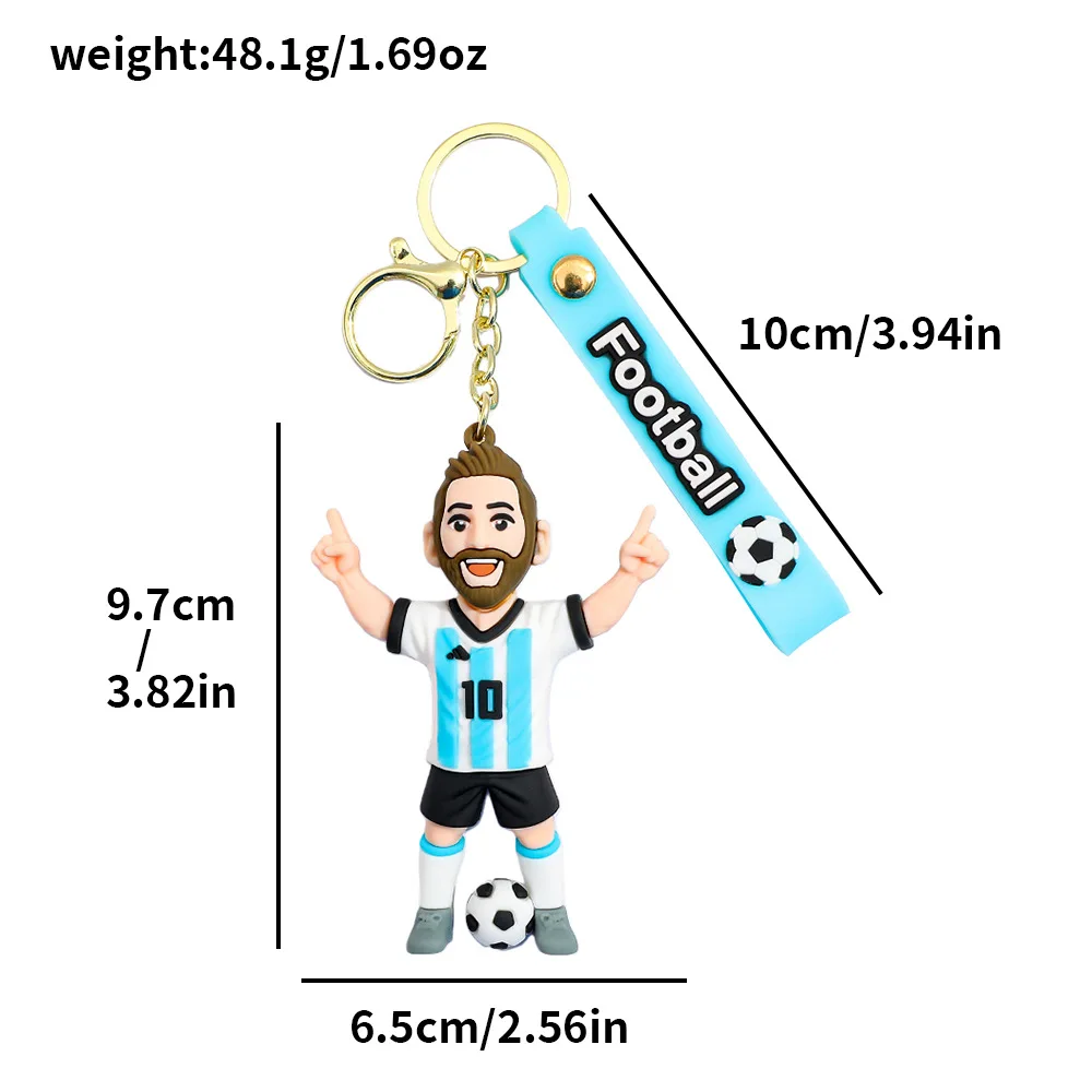 Football Jersey Keychain Cartoon Soccer Birthday Party Supplies Toy Key Ring Cristiano Ronaldo Messii Souvenir Gifts for Fans view 4