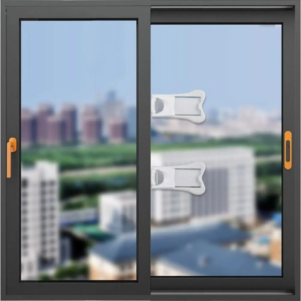 Portable ABS Sliding Door Lock Self-adhesive Strong Fixation Window Lock Security Protection Baby Safety Lock Child