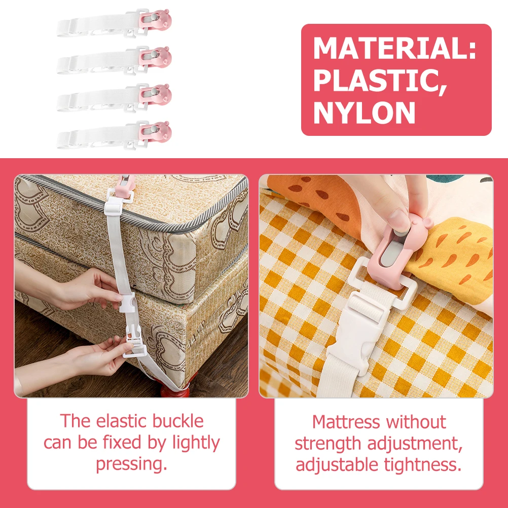 

4pcs Adjustable Bed Blanket Holders Duvet Cover Clips Bed Quilt Grippers Anti-Slip Quilt Clamps For Home Outdoor Use