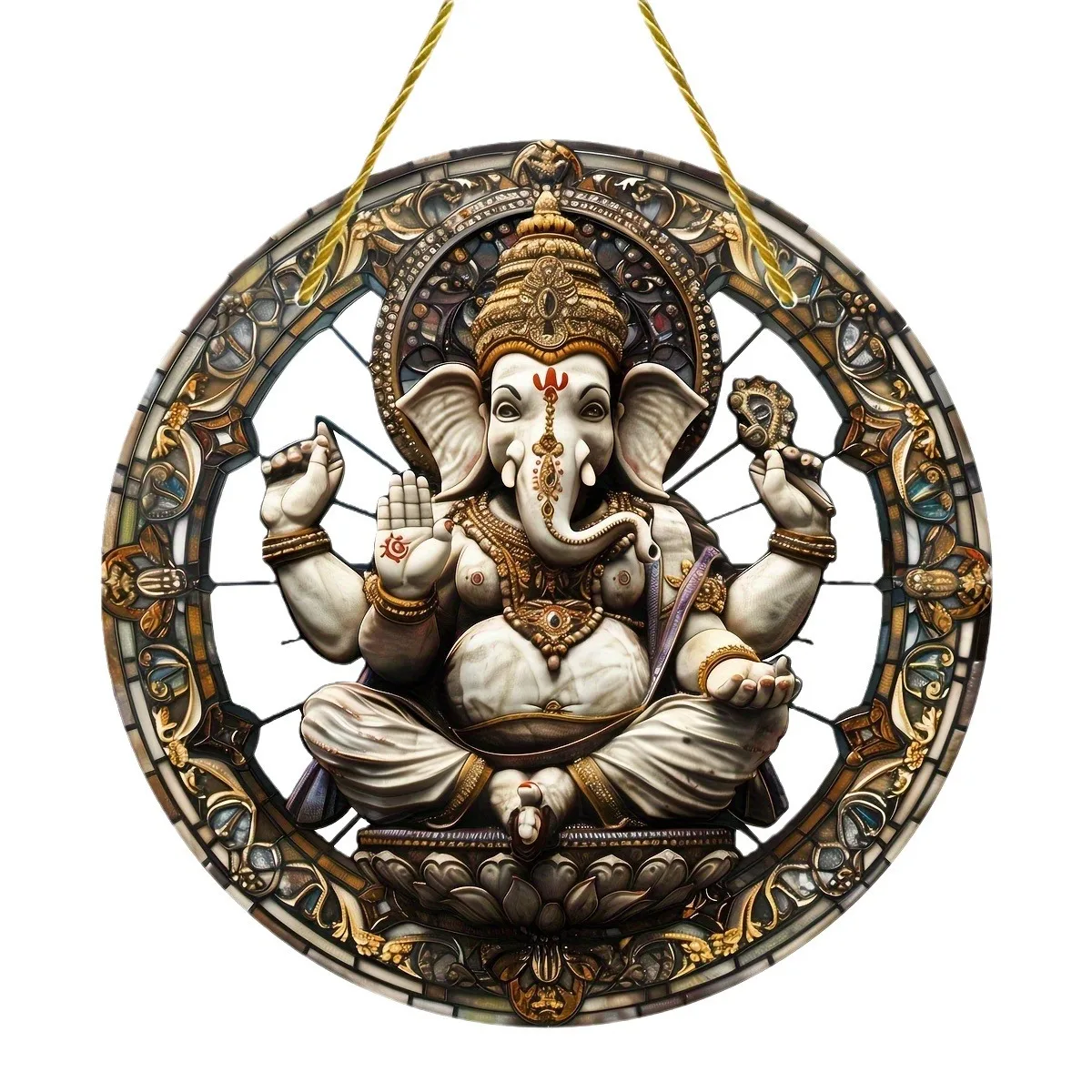Ganesha elephant head stained glass style window hanging party gift home decoration pendant