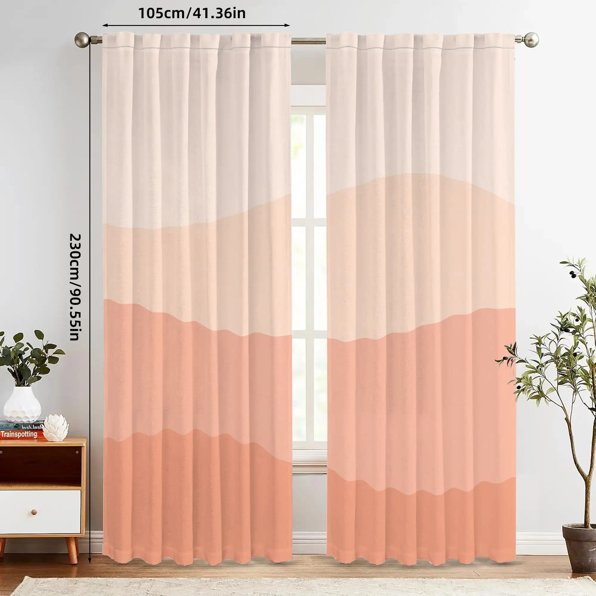 Luxury Blush Pink Striped Curtains Pair 2pcs Modern Window Treatment for Living Room Bedroom Aesthetic Home Decor Drapes
