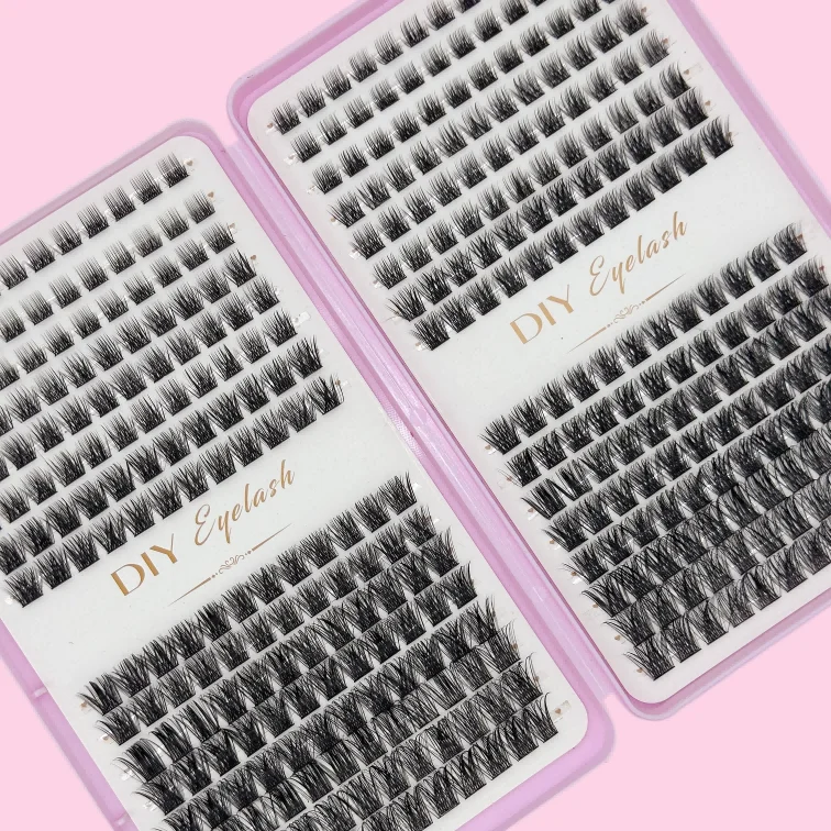 384 Bundles of False Eyelashes - with a 0.07 mm Curling Degree, a Naturally Slender Mixed Length (9 - 16 mm) - an Easy-to-Use Cu