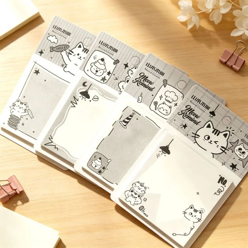 24pcs/lot Kawaii Cat Memo Pad Sticky Notes Cute N Times Stationery Label Notepad Bookmark Post School Supplies