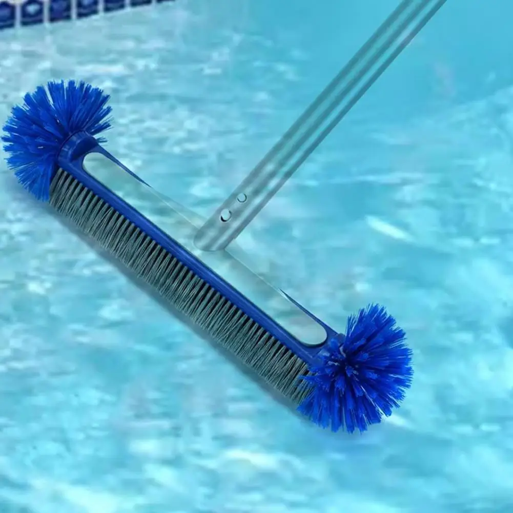 Swimming Pool Brush Head With Corner Cleaning Brush Semi-spherical Bristles Easy To Install Pool Tile Scrubber Brush