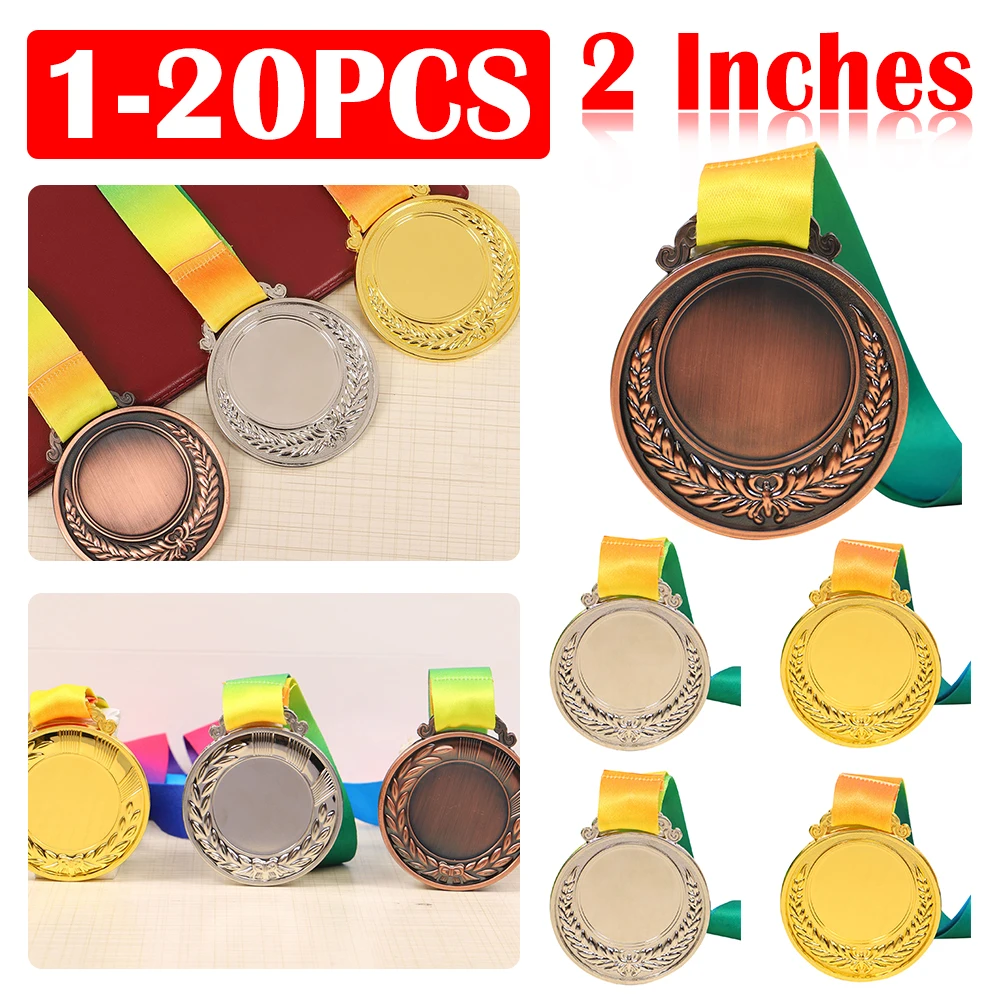 1-20P Gold Silver Bronze Award Children Medal Winner Reward Encourage Badge Competitions Prizes forOutdoor Kids Games Toy School