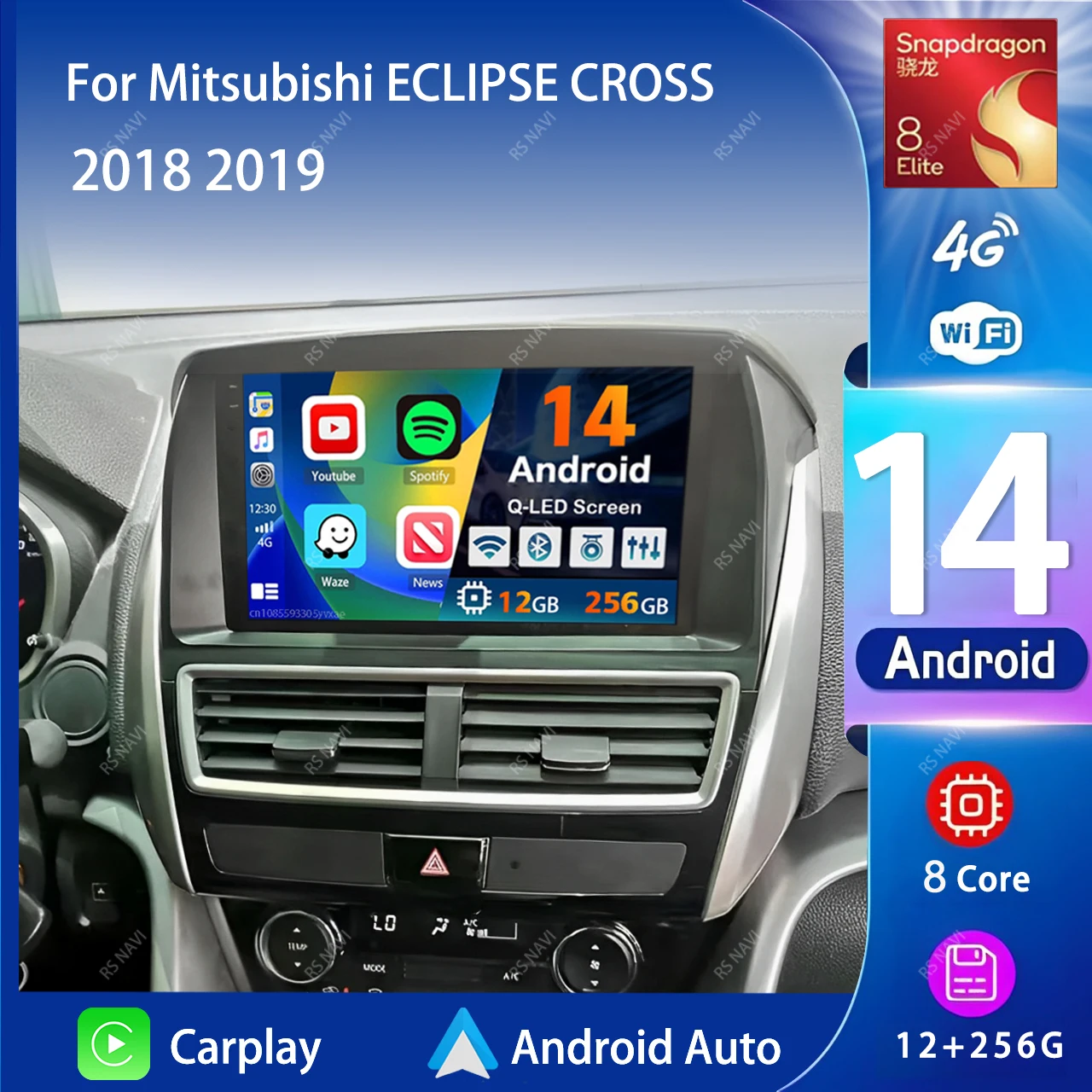 

Android 14 Carplay Auto 2K Screen Car Radio Multimedia Player For Mitsubishi ECLIPSE CROSS 2018 2019 DSP Autoradio Stereo 2din