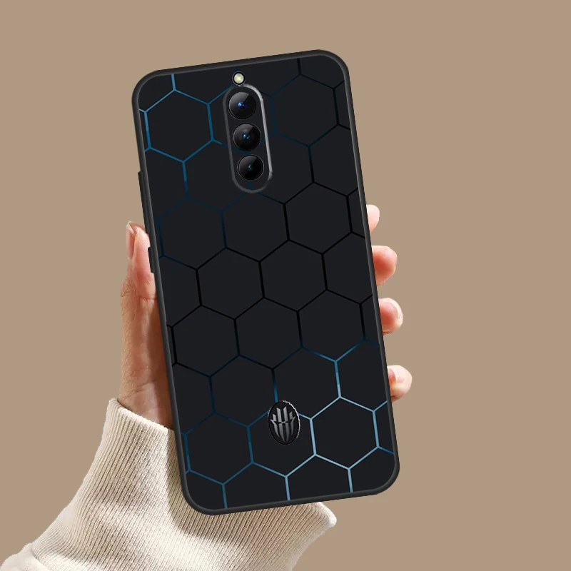 Carbon Fibre Futuristic Neon Case For ZTE Nubia Red Magic 9 Pro Plus RedMagic 8 7 6 Pro 6S 7S 8S Pro 5G 5S 6R Back Cover