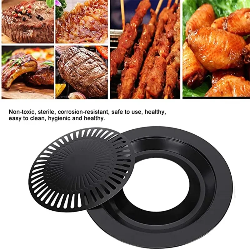 Smokeless Barbecue Grill Pan Gas Household Non-Stick Gas Stove Plate Electric Stove Baking Tray BBQ Grill Barbecue Tools Outdoor