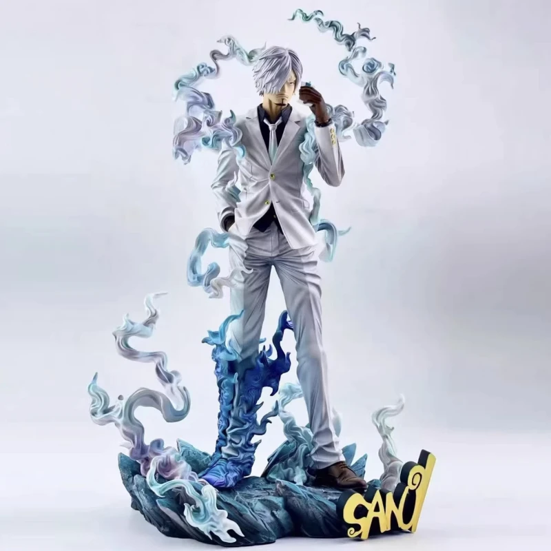 Figura GK de Sanji Nika de One Piece con Doble Cabeza, Estatua Decorativa Periférica de Anime, Modelo Coleccionable para Escritorio, Adorno para Fans del Anime
