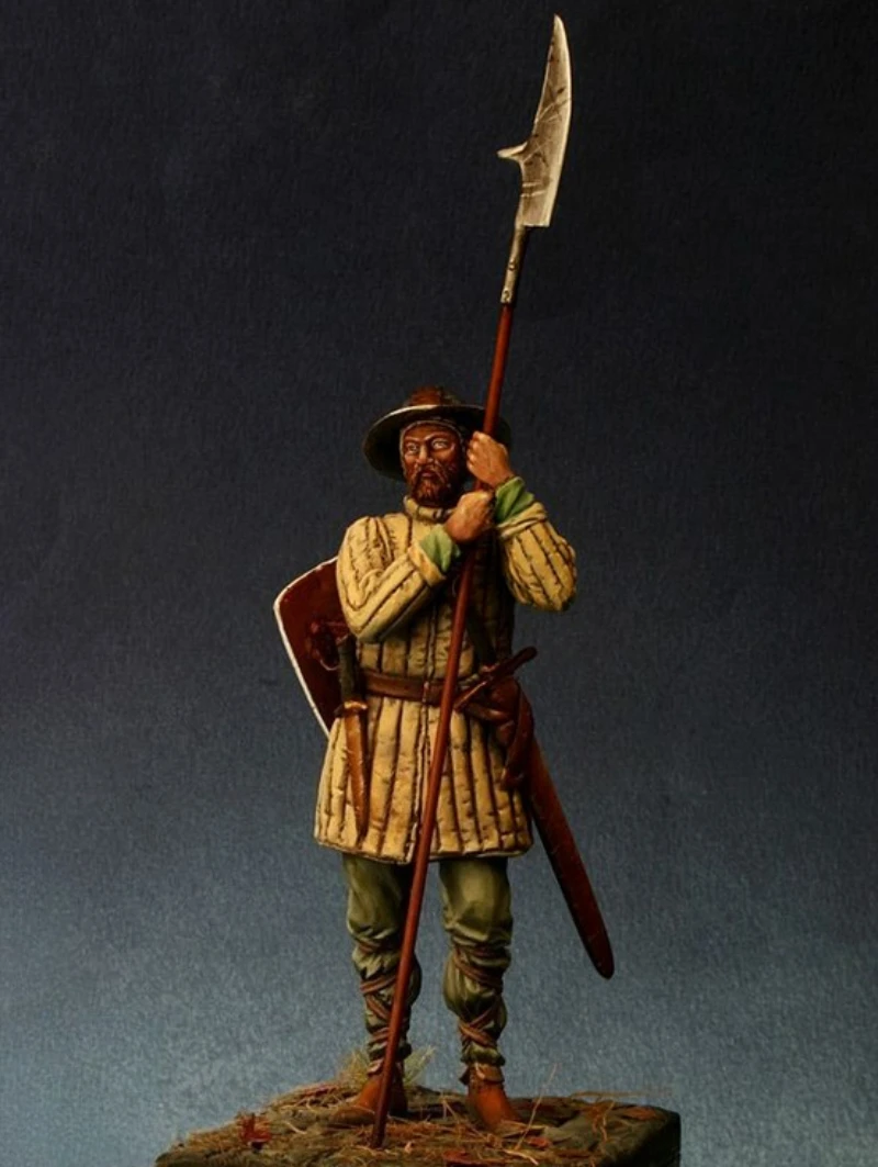 

1/24 Scale 75mm DieCast Resin Figure Model Kit Ancient Armiger 1400 Diorama Unassembled Unpainted