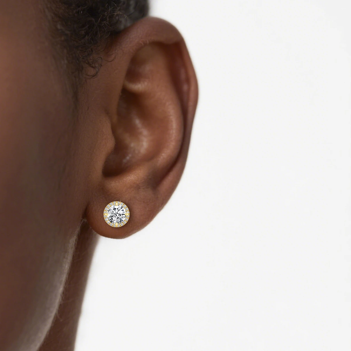 

New Designer Moissanite Stud Earrings 14K Gold Halo Studs Au585 Certified Moissanita Wedding & Engagement Trendy Jewelry