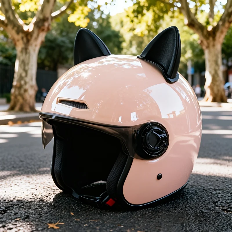 4pcs Set(2 Pairs) of Black 3D Cat Ear Decorations, Suitable for Helmets, Electric Vehicle Bodies, Etc., Cycling Equipment
