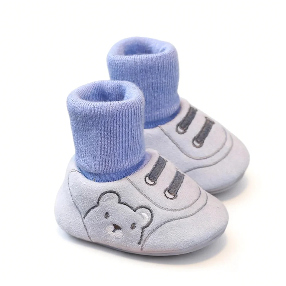 Soft Rubber Sole Baby Walker Shoes Cartoon Design Breathable Infant Shoes Wear-resistant Non-Slip Child Floor Sneaker
