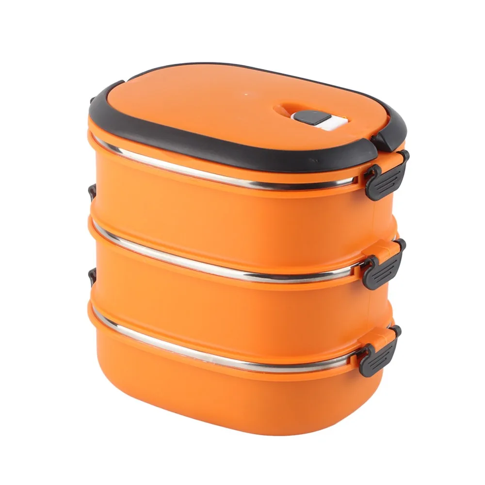 Practical Stainless Steel Lunch Storage Container 3 Layers 2700ml Compartment Lunch Box Food Container For Travel