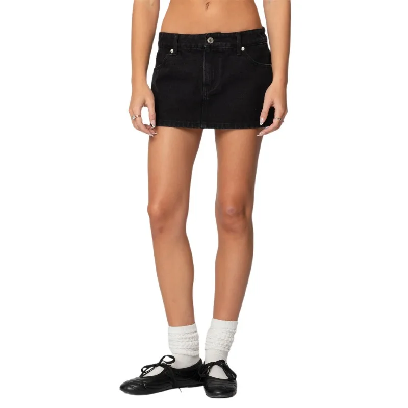 Women's Denim Skirt Casual Loose Hottie Sexy Denim Hip Skirt