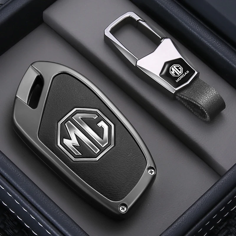 Zinc Alloy Smart Remote Key Protector Shell For MG ZS EV HS GT One Key Fob Cover Holder With Keychain Auto Decor Accessories