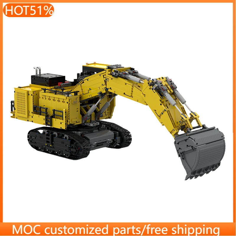 

4423 детали, транспортный экскаватор-погрузчик для горнодобывающей промышленности, MOC, модульная модель из строительных блоков, популярная игрушка для мальчиков, подарок на день рождения