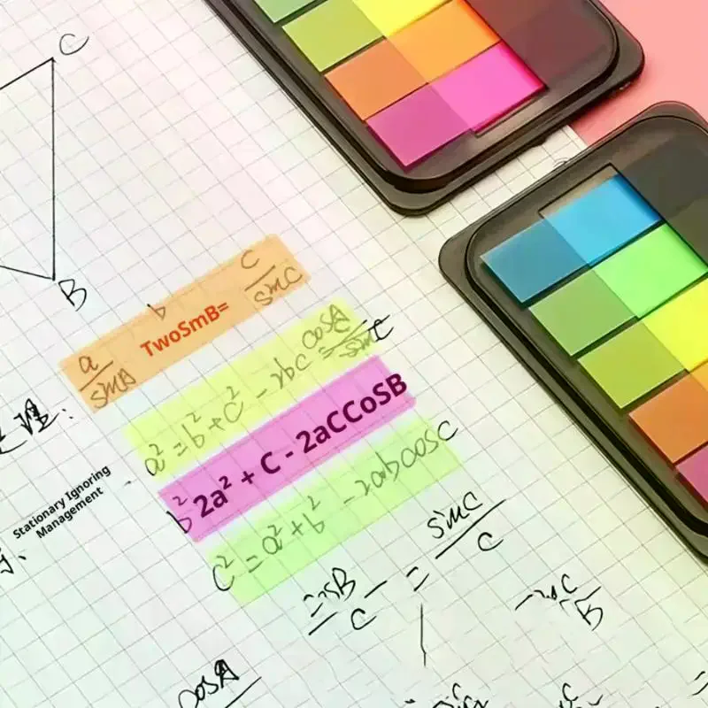 

100 Sheets Of Waterproof Colored Transparent Sticky Notes , Mini Self-Adhesive Pads For Planner Home & Office School