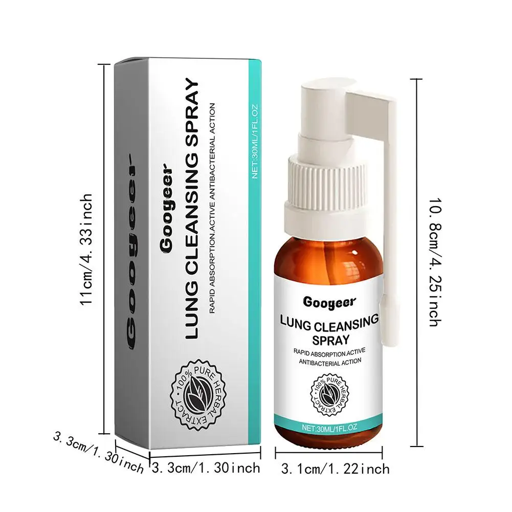 Herbal Lung Cleansing Spray Cough Relief Itchy Throat Treatment Improve Breathing Anti Inflammation Lungs Detoxification Liquid