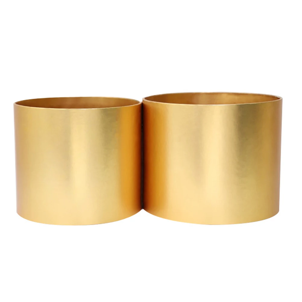 

2pcs Golden Festival Packaging Bucket Set Creative Storage Box New Year Gift Flower Wrapping Container Simple Round
