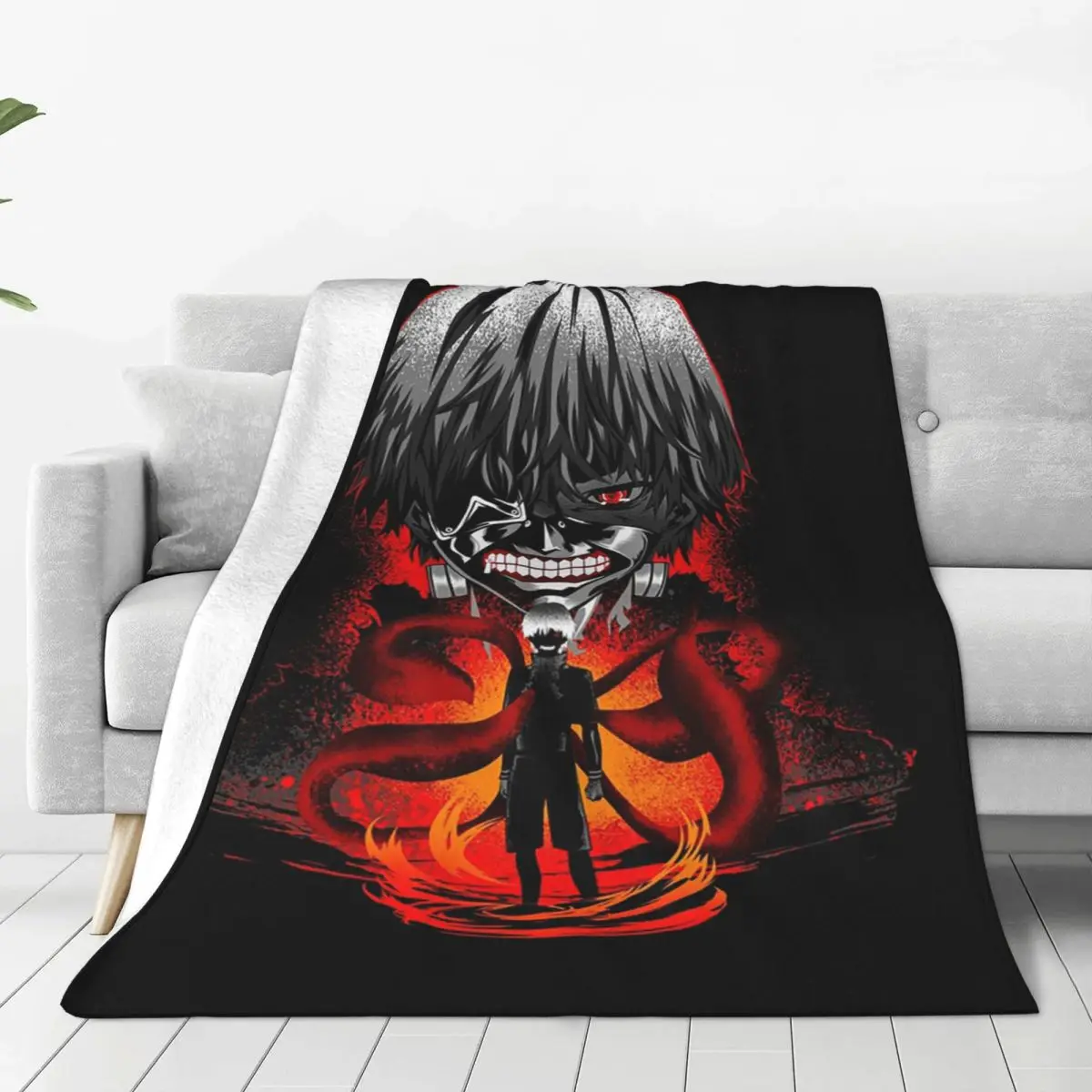 Tokyo Ghoul Anime Blanket Soft Warm Flannel Throw Blanket Bedspread for Bed Living room Picnic Travel Home Sofa