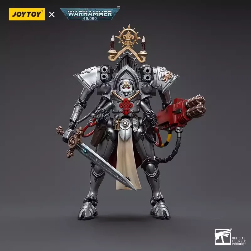 JOYTOY ดาร์คซอร์ส วอร์แฮมเมอร์ 40K ชุดเกราะซุกิยากิ ชูไค คาปัน สีเงินและสีขาว ซิสเตอร์ โคโรเน็ต 1:18 โคคุไซ เมชา