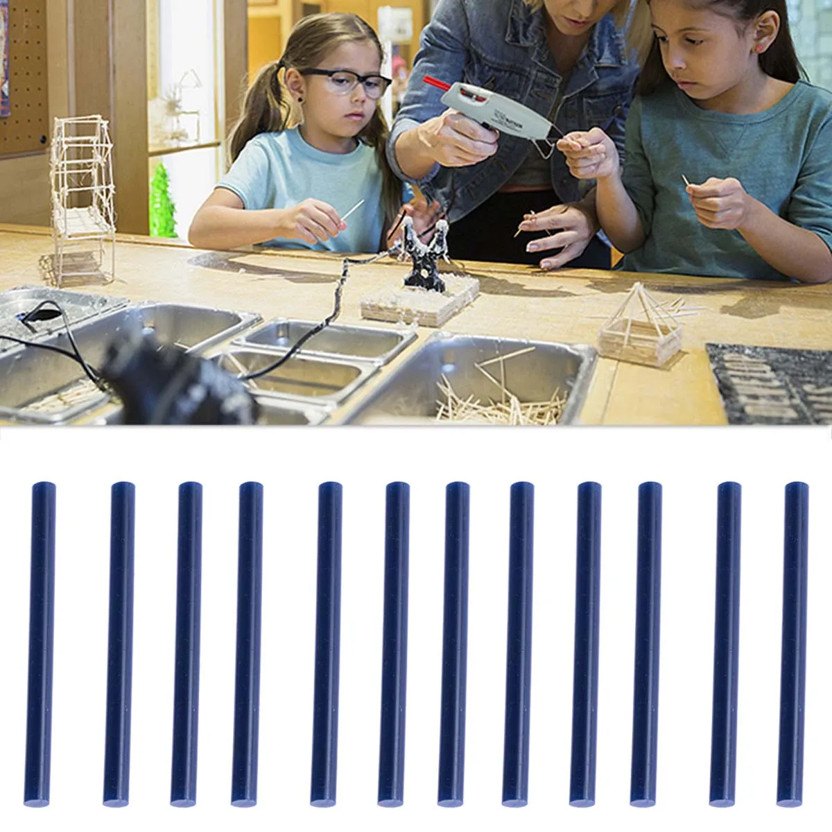 

16pc Colorful Hot Melt Glue Sticks High Viscosity Fast Curing For Diy Crafts Repair Multi-Surface Bonding Adhesive Rods Hot