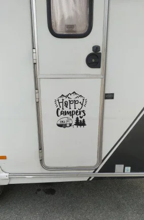 Car Stickers Caravan Accessories Creative Happy Camping Life Exterior Parts Cute, Decoration Cover Scratches Products Sticker