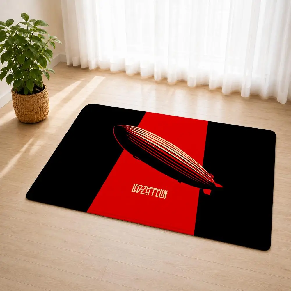 Led Z-Zeppelin Rock Band Logo Floor Mat Flannel Rug Soft Non Slip Door Mat For Bathroom Bedroom Kitchen Living Room Home Decor