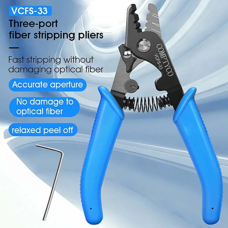 VCFS-33 Three-port Fiber Stripping Pliers FTTH Tool Fiber Optic Wire Stripper