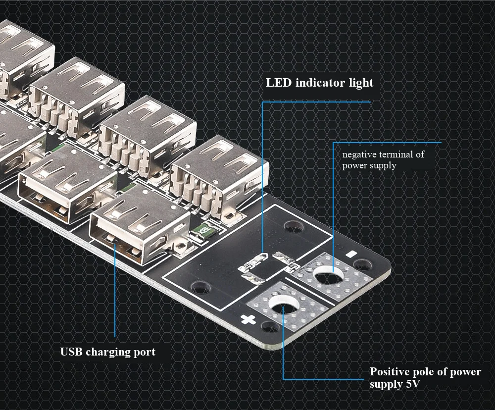 USB-Ladegerät für Mobiltelefone mit bis zu 24 Anschlüssen, Mehrfach-Ladebuchse für Fabrik, Studio, zentrales Stromversorgungsmodul. – Detail 3