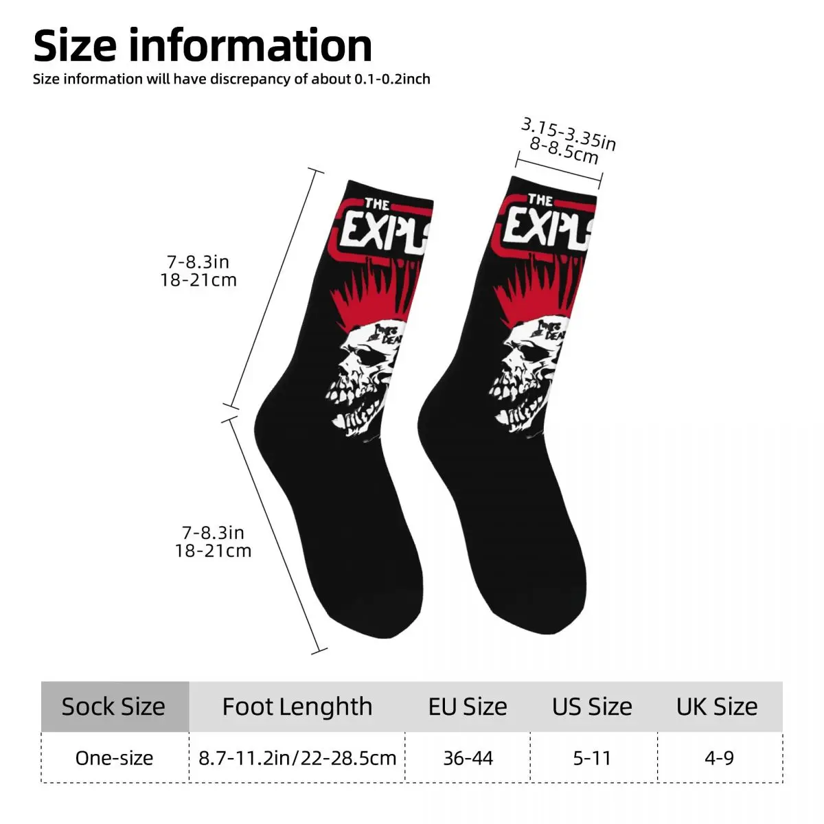 The Exploited Socks band Calze casual Calzini invernali antiscivolo da uomo Calzini da ciclismo dal design morbido e caldo