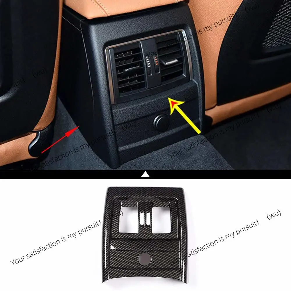 Carbon Fiber Style Abs Chrome Interior Rear Seat Air Conditioning Vent Cover Trim For Bmw 3 4 Series Gt F30 F34