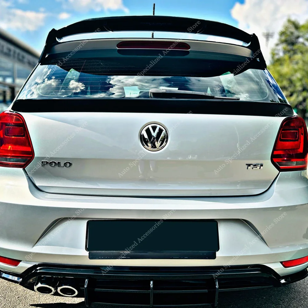 For VW POLO MK5 6R 6C Gloss Black Rear Trunk Middle Boot Spoiler Polo 5 MPI GTI MPI R-line 4-Door Hatchback 2009-2017 Bodykits