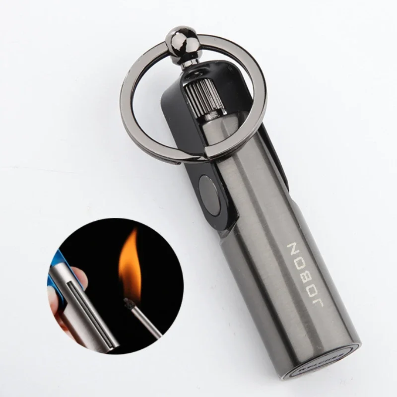 Retro 10000 Matches Keychain Matchstick Metal Waterproof Lighter Outdoor Survival Tool Men Smoking Accessories