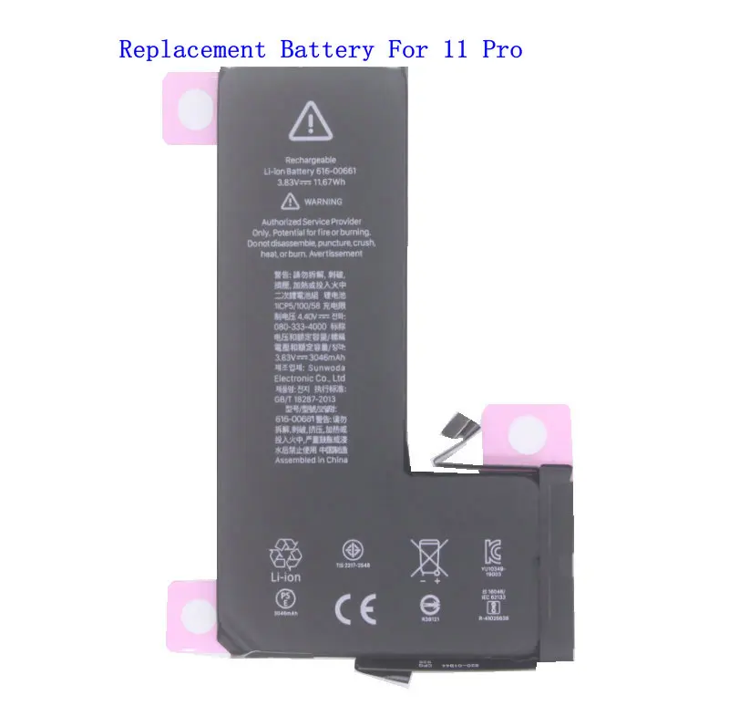 1x Brand new 3046mAh 0 zero cycle A2215 A2160 A2217 616-000661 Replacement Battery For iPhone 11 Pro (Not For 11 / 11 Pro Max)