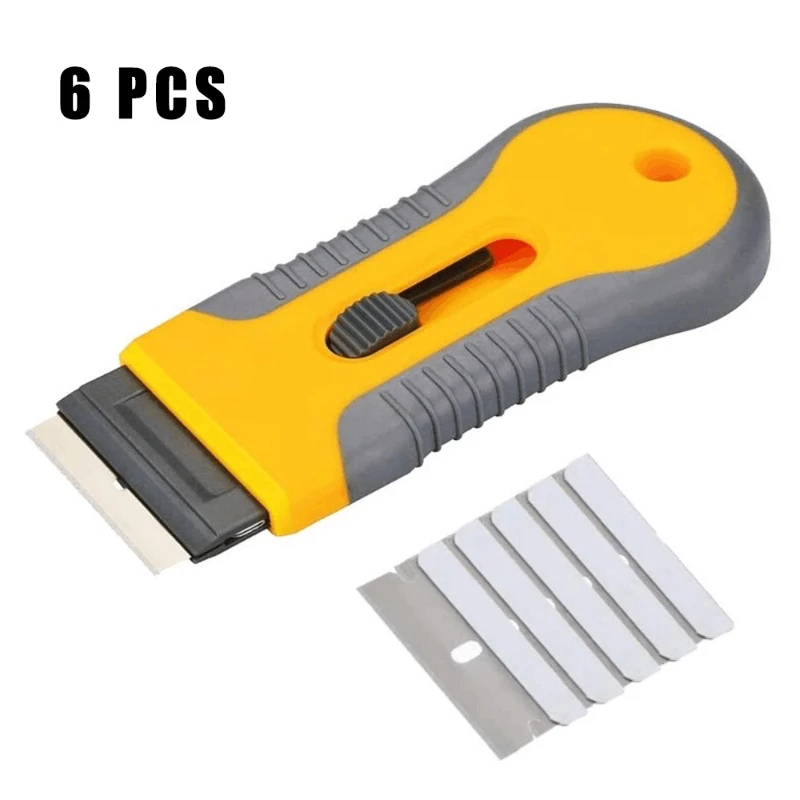 

6PCs mini scooper blade set portable car window wall sticker decal label residue cleaning tool