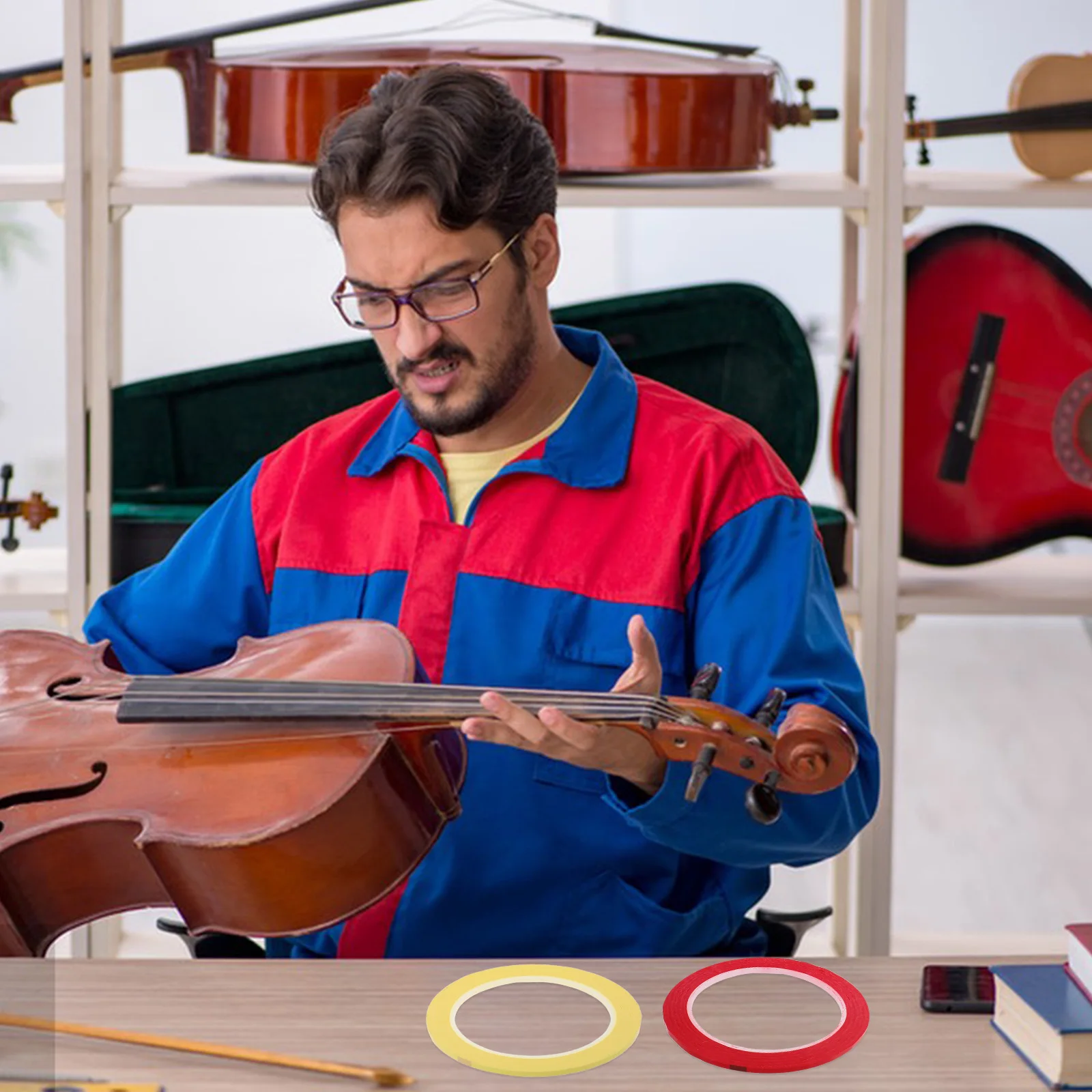 

2 Rolls Violin Stickers Tape Cello Beginner Fingerboard for Component Accessories Guide Pvc Beginners