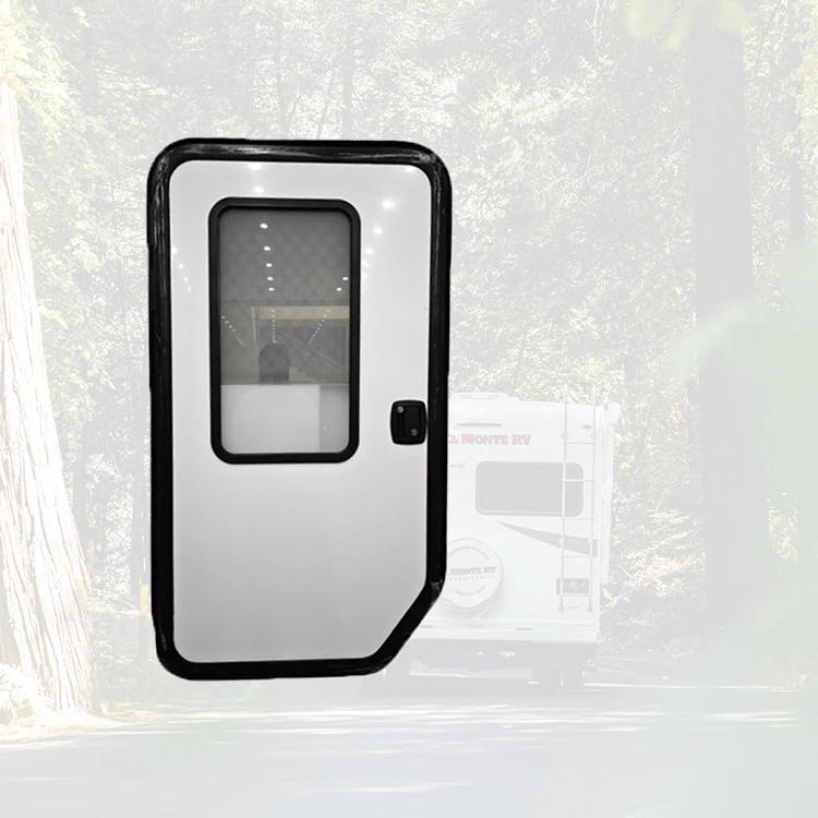 China Factory Rv Door White Or Black With Metal Lock Caravan Door Special Shaped Teardrop Trailer Entry Door