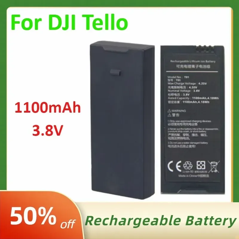 Drone Battery for DJI Tello 1100mAh 3.8V Replacement Battery Compatible Tello Intelligent Flight Battery Accessories