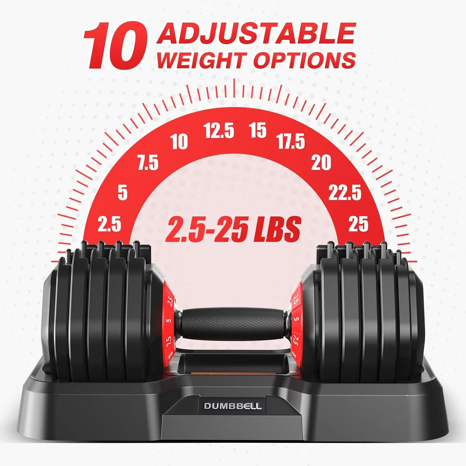 Adjustable Dumbbells Set 25/26.5/52.5/55/85lbs Free Weights with Anti-Slip Handle for Home Gym Fitness, Customized