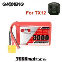 Original GNB 7.4V 3000mAh 2S 5C/10C Lipo Battery With XT60 Plug For Radiomaster TX12 Transmitter Remote Control RX RX RC Parts