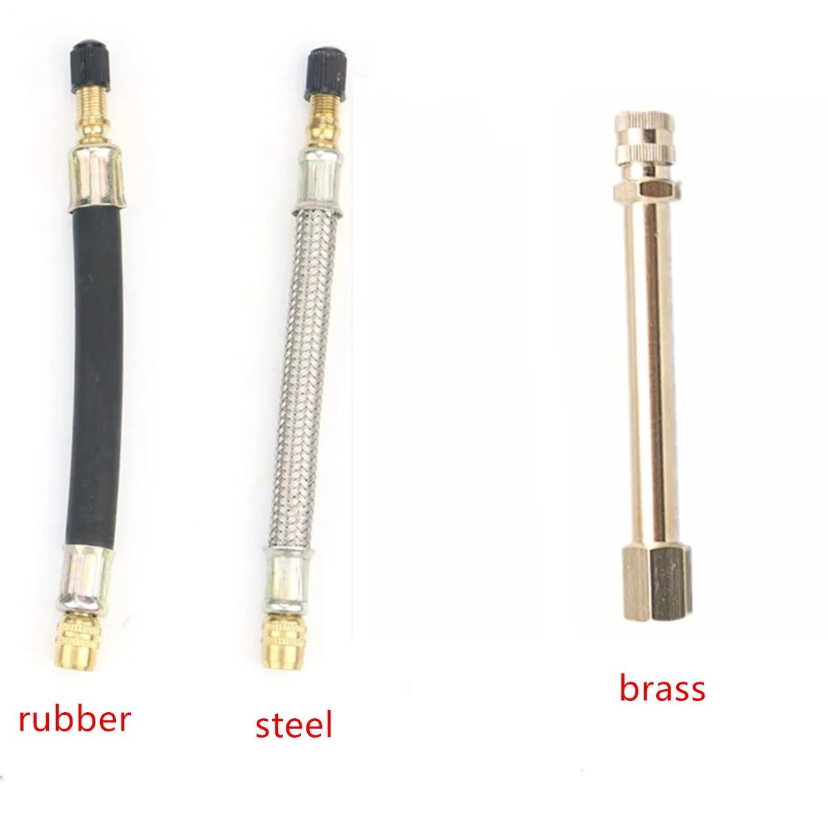Stainless Steel Mesh Wrapped Flexible Braided Metal BRASS rubber TYRE VALVE EXTENSION Flexible TRUCK TRANSIT VAN car ADAPTOR