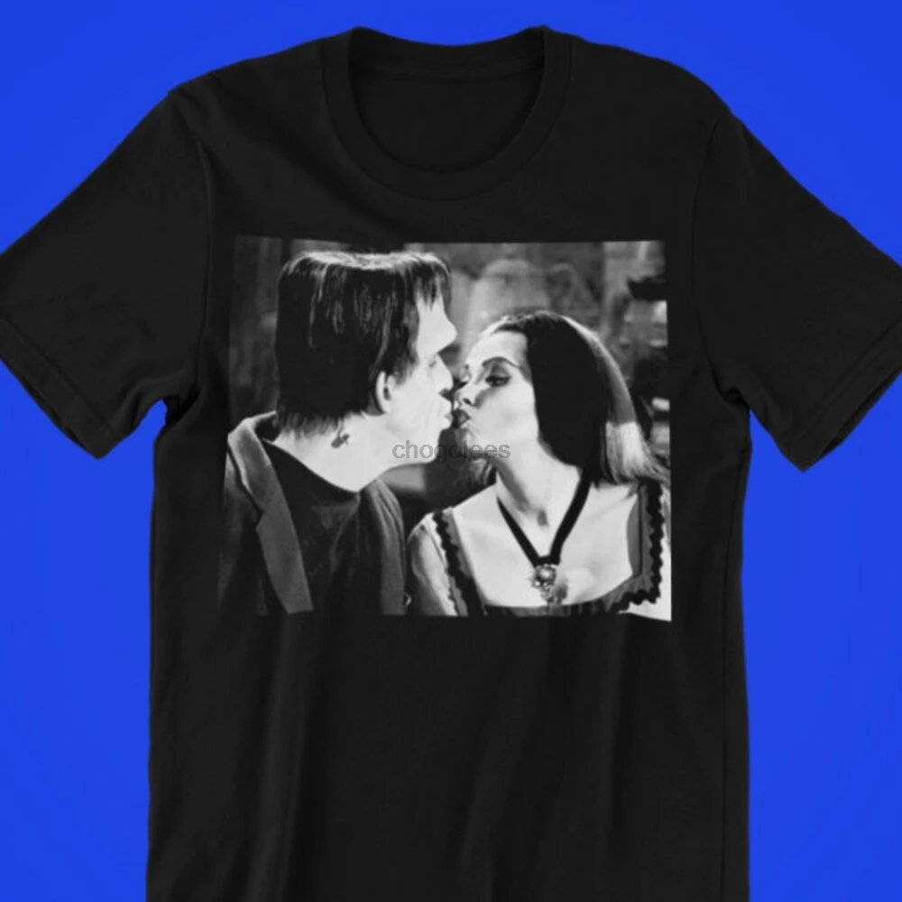 Lily and Herman Munster Kiss Classic Horror Frankenstein T-Shirt Tee Shirt 414