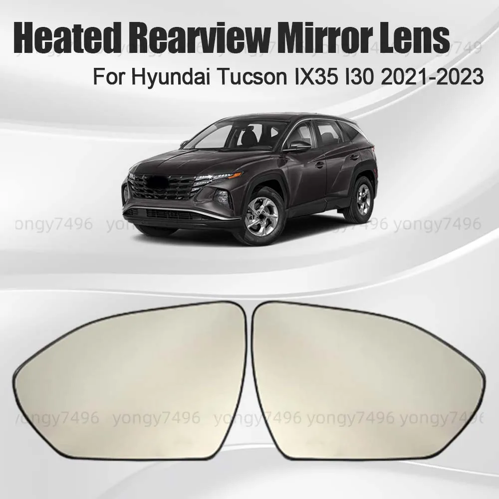 

Car Wide Angle Heated Rearview Mirror Lens For Hyundai Tucson IX35 130 2021 2022 2023 With Blind Spots Cars Accessories Replace