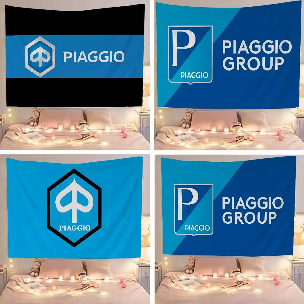 P-Piaggio Logo Colorful Tapestry Wall Hanging Hanging Tarot Hippie Wall Rugs Dorm Wall Art Decor