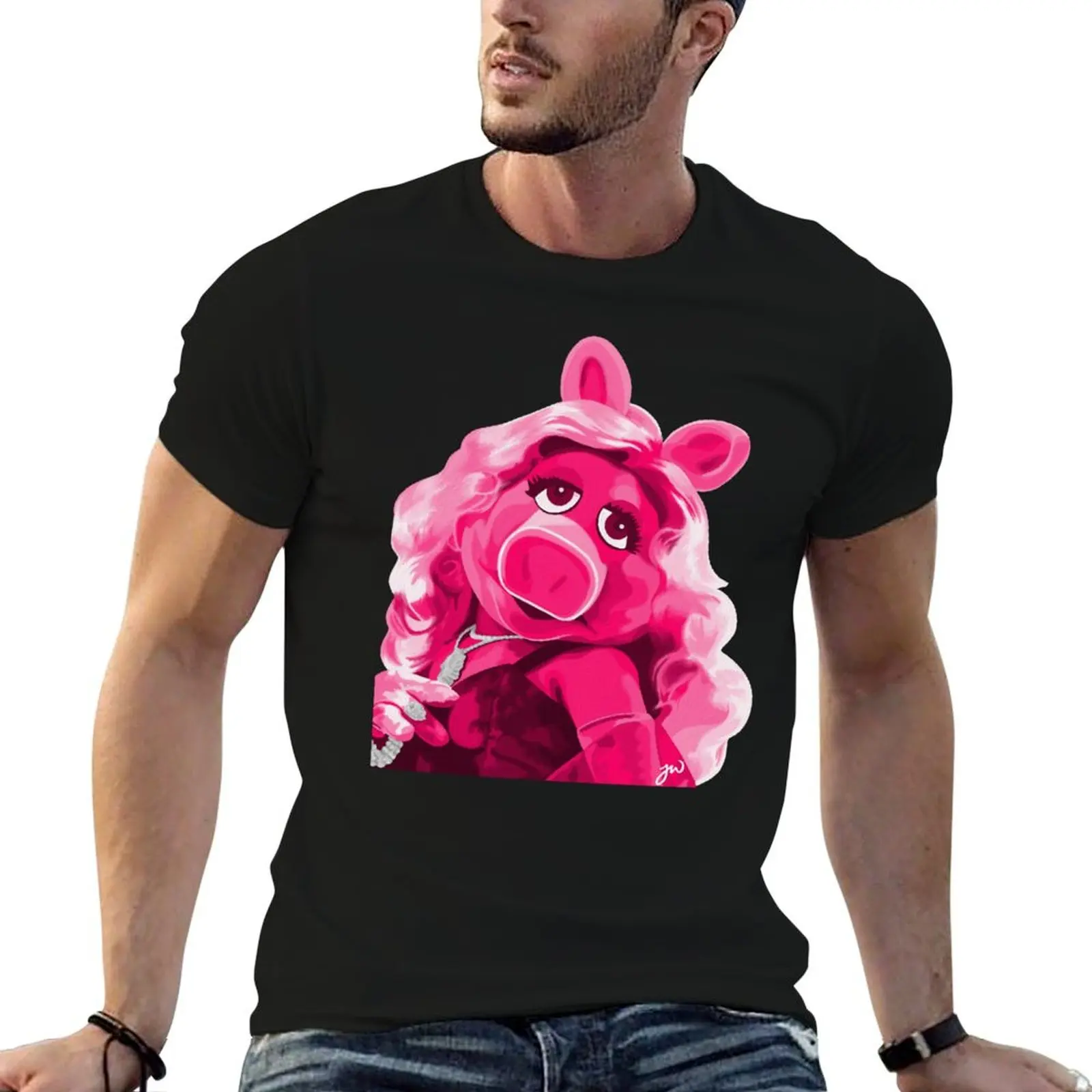 

Miss Piggy Portrait Painting (version 2/2 - no background) T-Shirt printed t shirts for man t shirts for man cotton soft T-Shirt